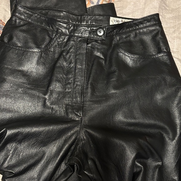 Vintage Benard Couture Genuine Black Leather Pants - Picture 2 of 8